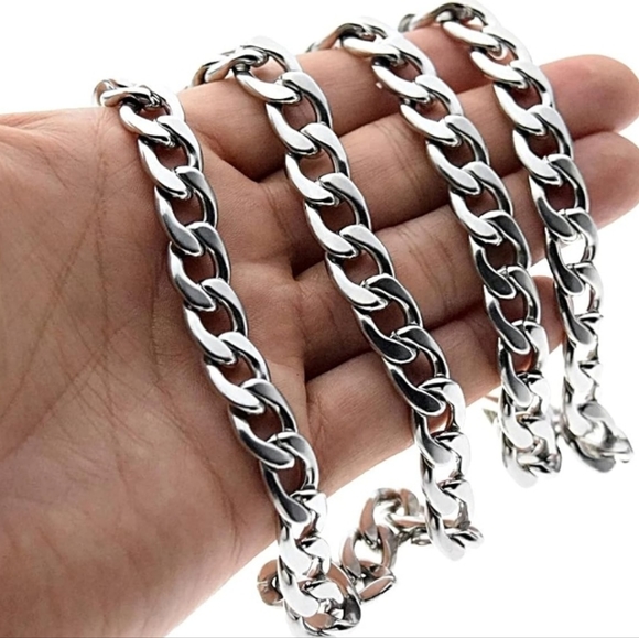 2 Pcs/Set Necklace Bracelet For Men/Women,Classic Fashion Y2k Stainless Steel. - Picture 11 of 12